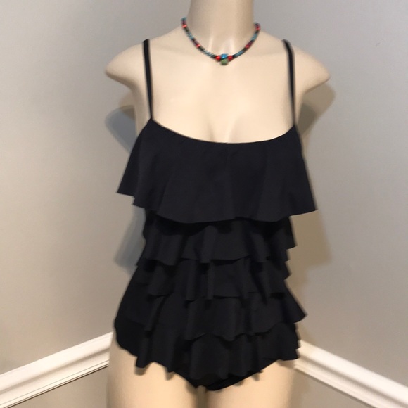 MICHAEL Michael Kors Other - MICHAEL Michael Kors Black Ruffle 1 Piece Swimsuit